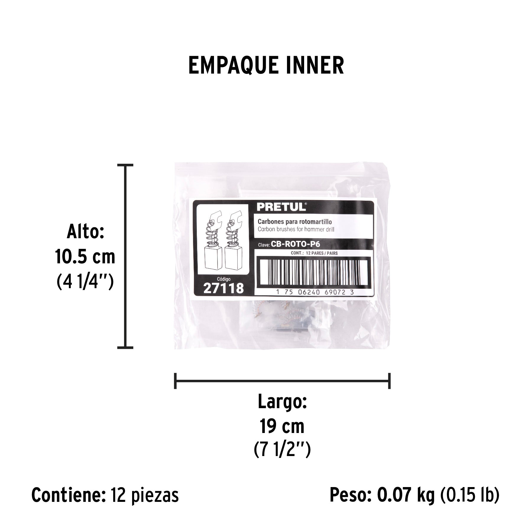 Bolsa con 2 carbones de repuesto para ROTO-1/2P6, ROTO-3/8P6