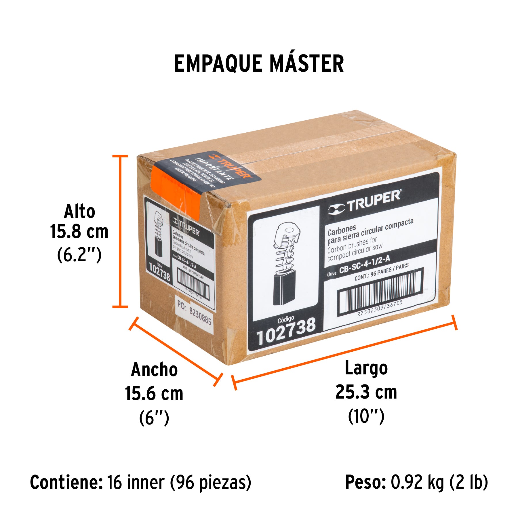 Bolsa con 2 carbones de repuesto para SICI-4-1/2-A, Truper