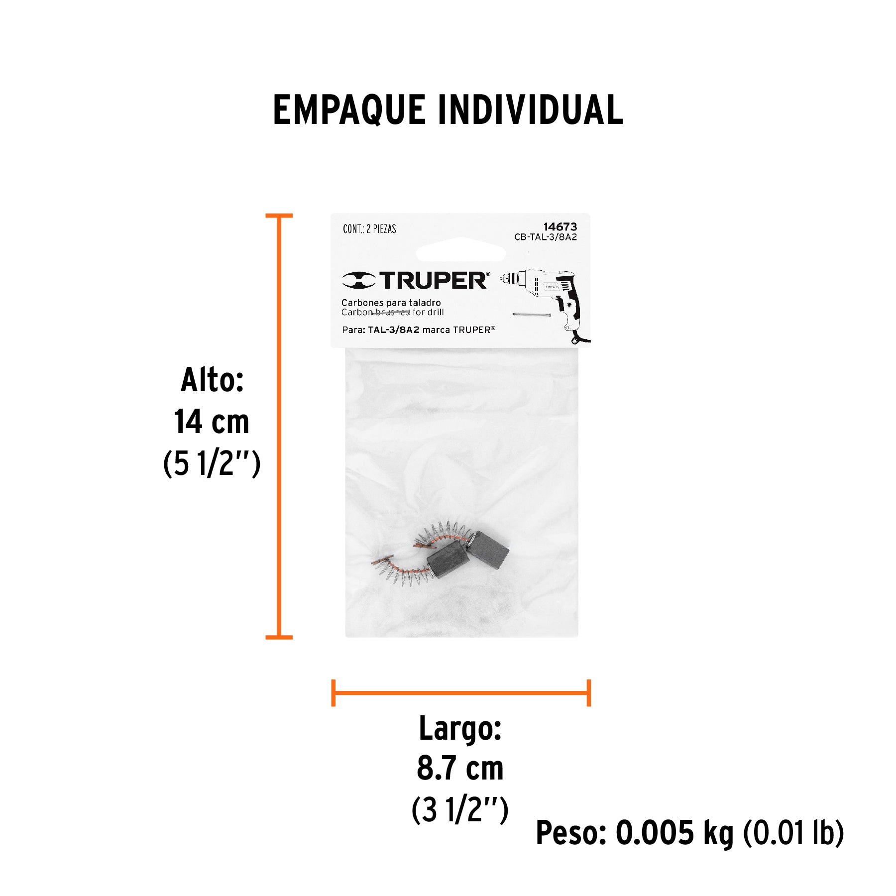 Carbones de repuesto para taladro TAL-3/8A2