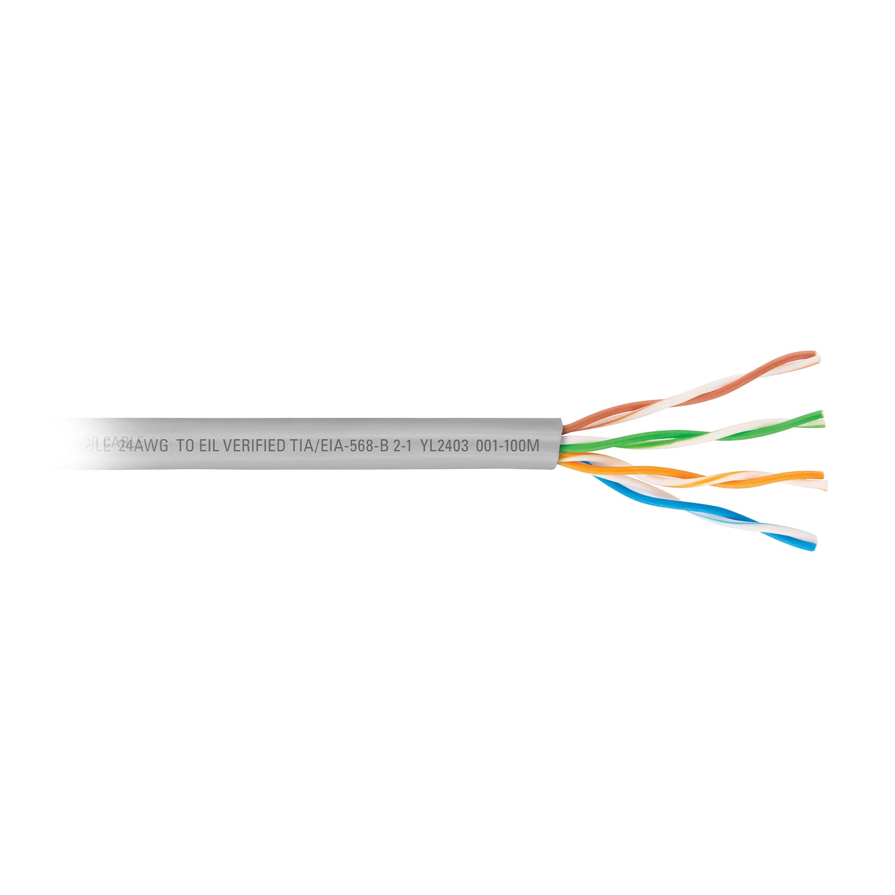 Metro de cable UTP CAT5E, Bobina de 100m, gris, VOLTECK