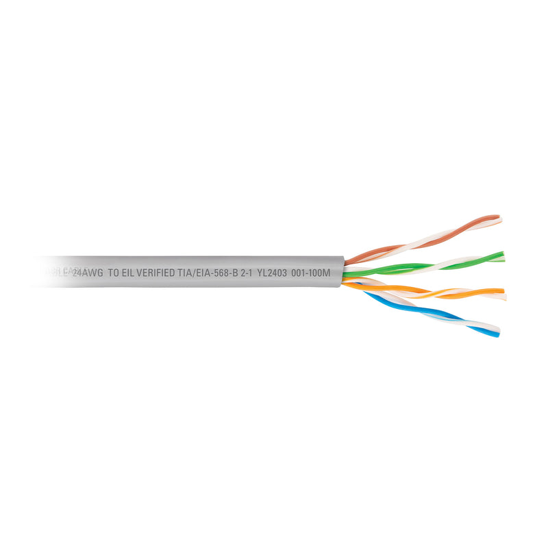 Metro de cable UTP CAT5E, Bobina de 100m, gris, VOLTECK