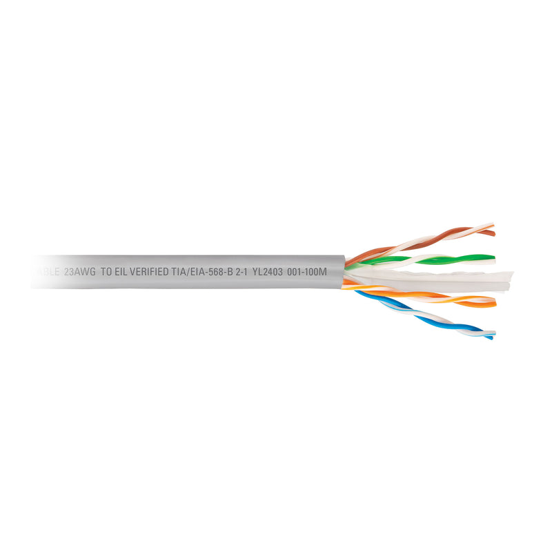 Metro de cable UTP CAT6, Bobina de 100m, gris, VOLTECK