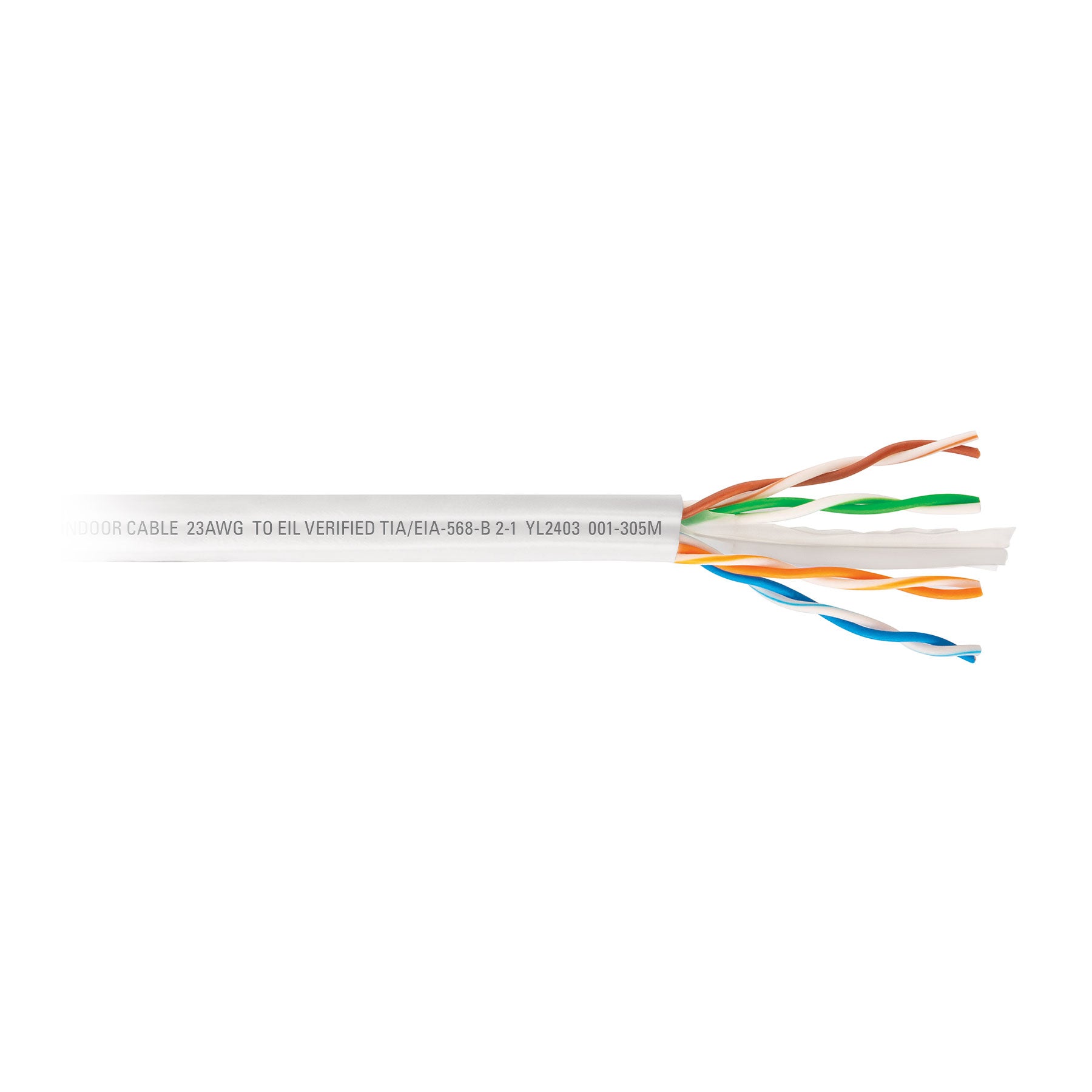 Metro de cable UTP CAT6, Bobina de 305m, blanco, VOLTECK