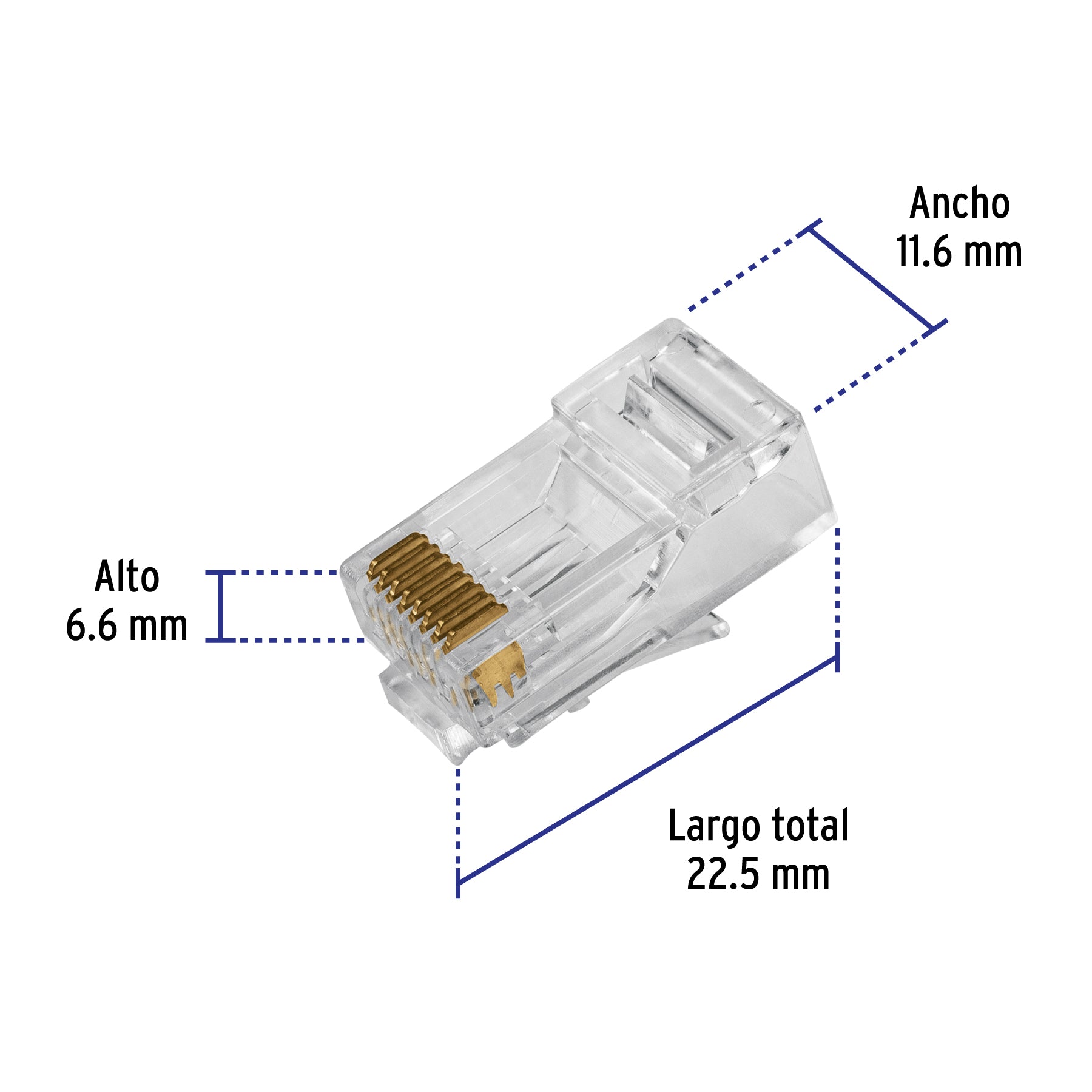 Plug RJ45 CAT6, Bote con 100 piezas, VOLTECK