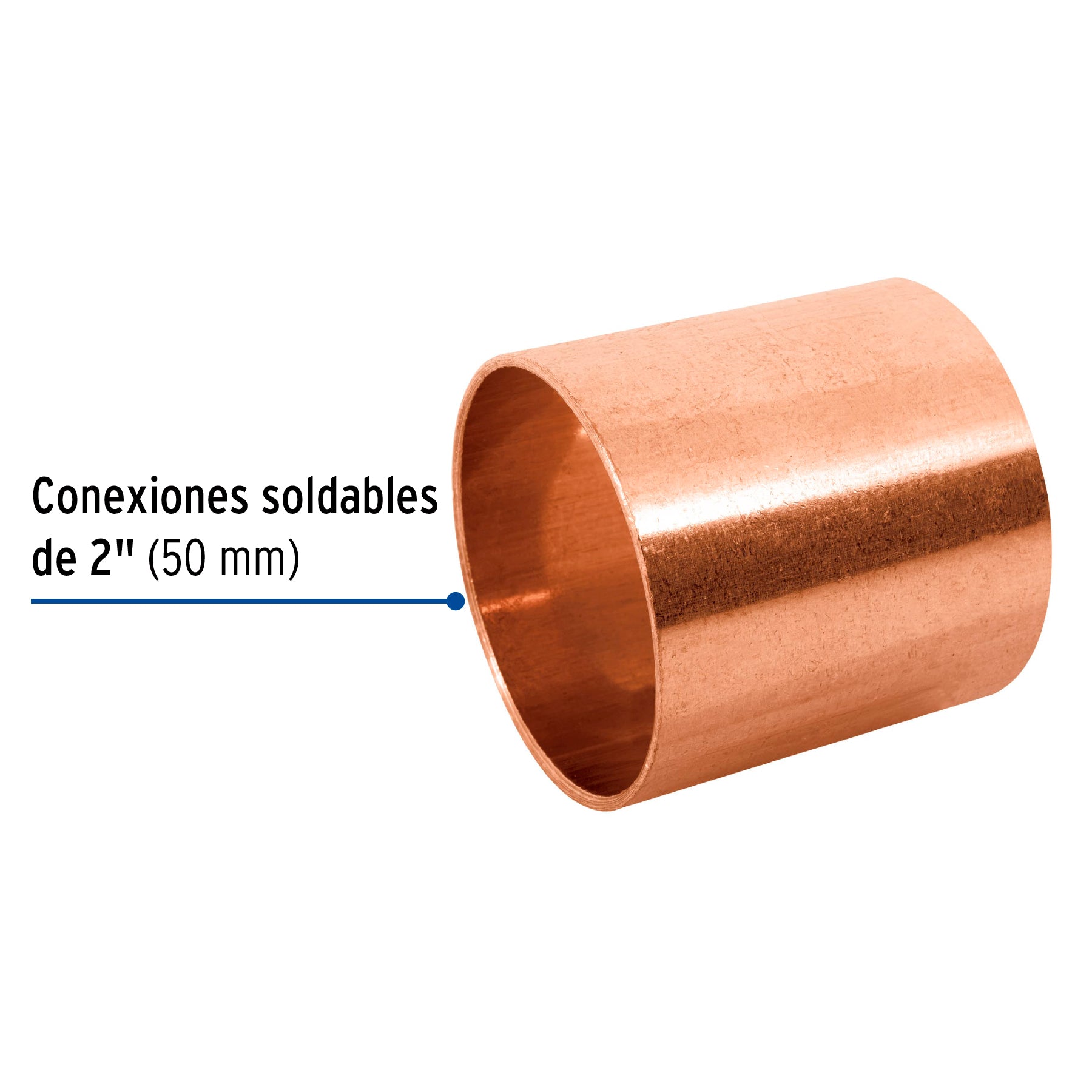 Cople de cobre sin ranura 2"