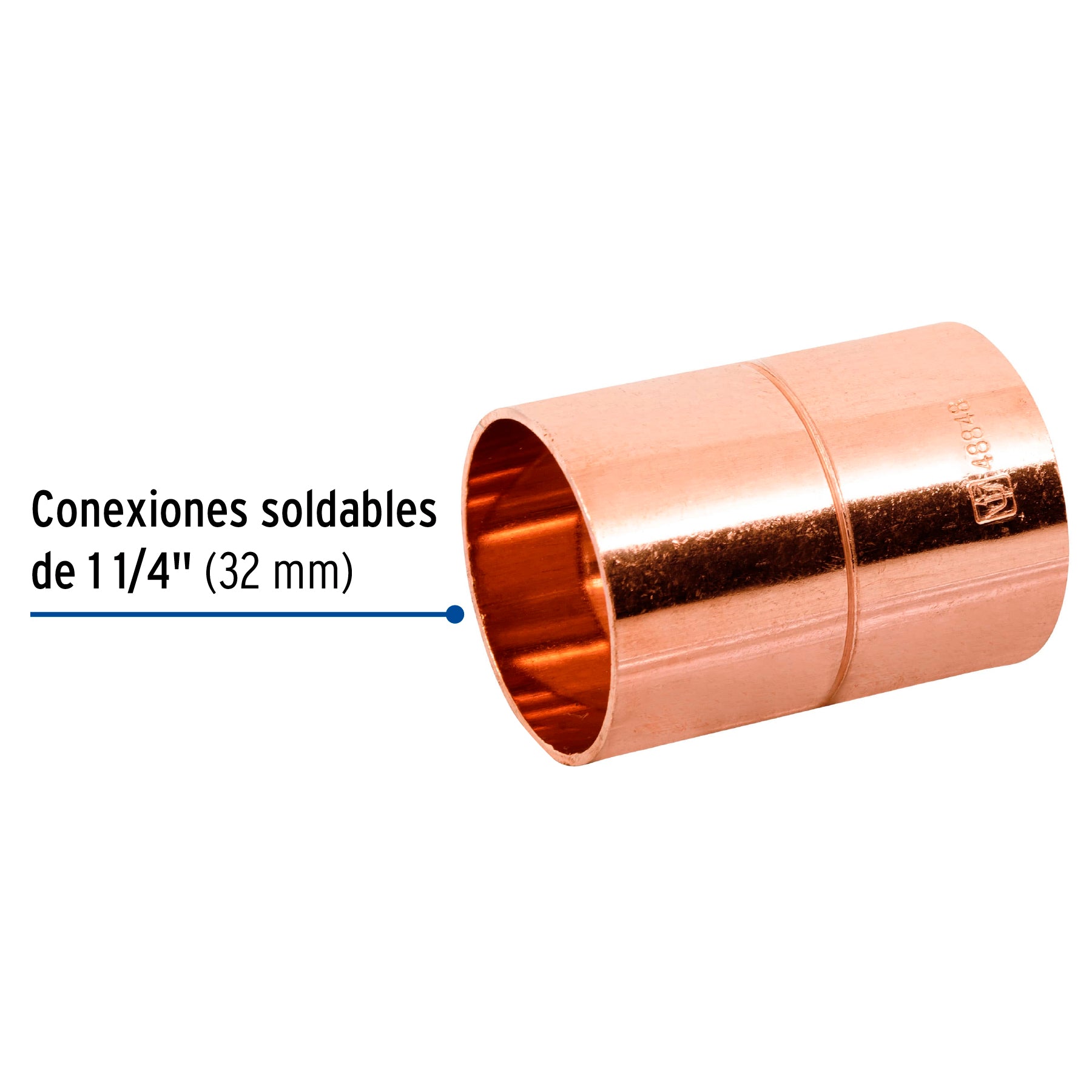 Cople de cobre con ranura 1-1/4"