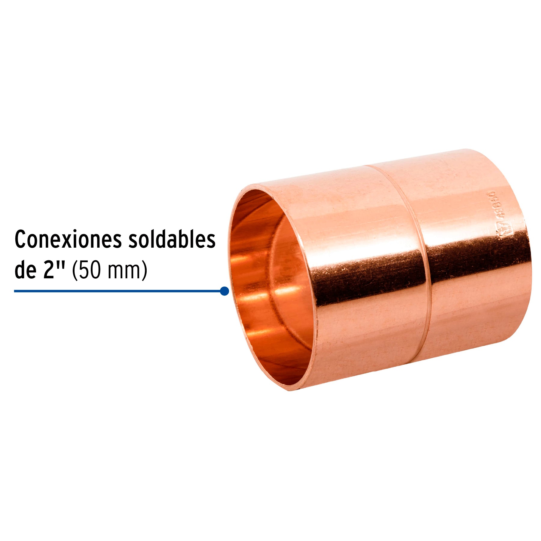 Cople de cobre con ranura 2"