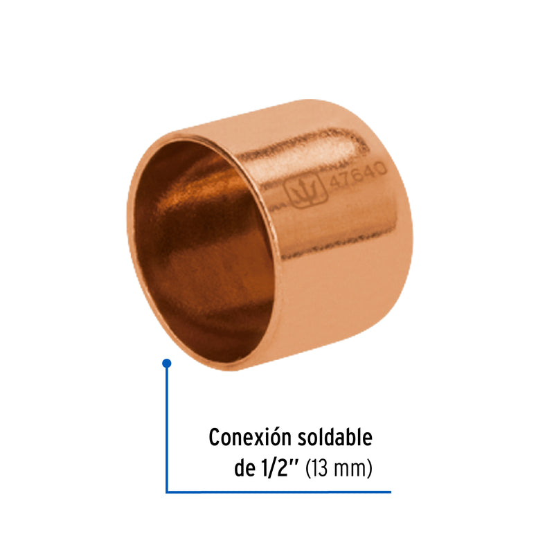 Tapón capa, de cobre,1/2', Basic