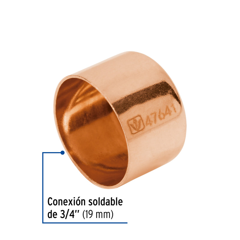 Tapón capa, de cobre,3/4', Basic