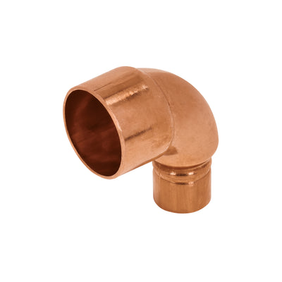 Codo 90° de cobre, reducido, 1" x 1/2"