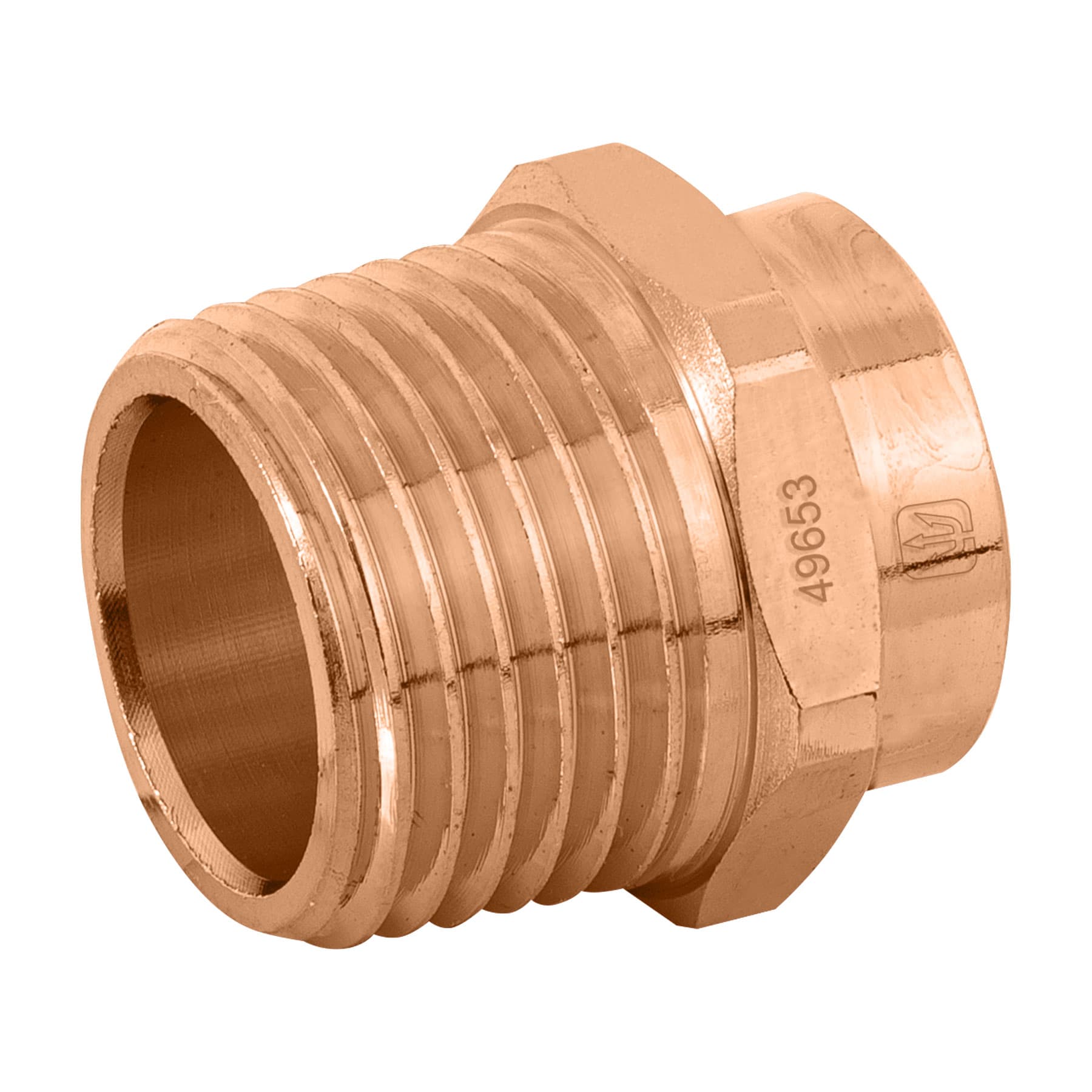 Conector de cobre, rosca exterior 1/2"