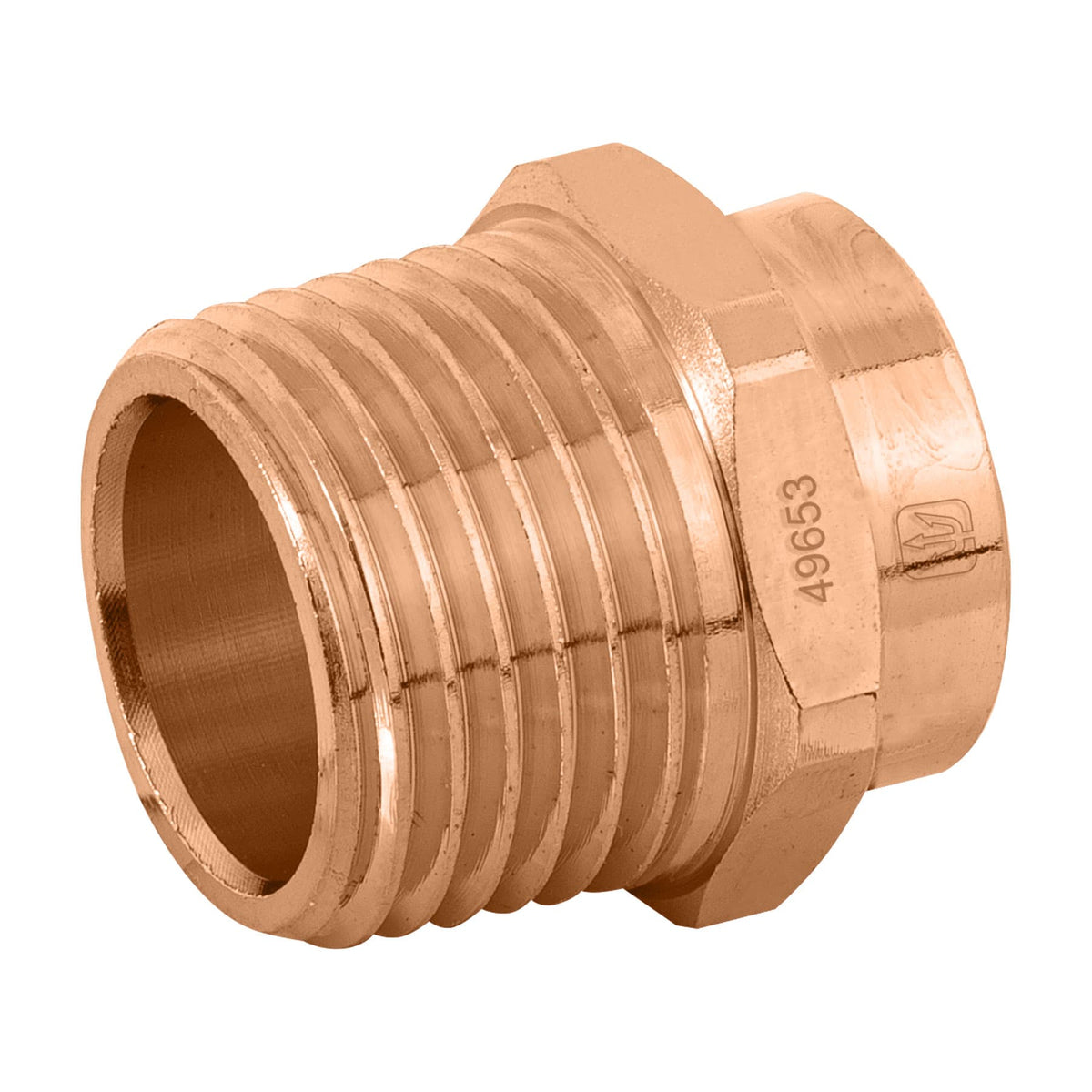 Conector de cobre, rosca exterior 1/2"