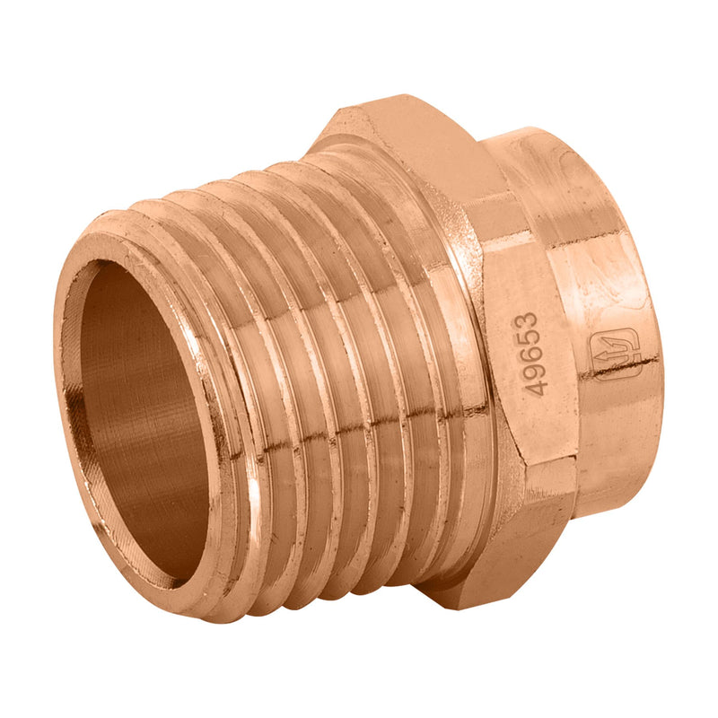 Conector de cobre, rosca exterior 1/2"