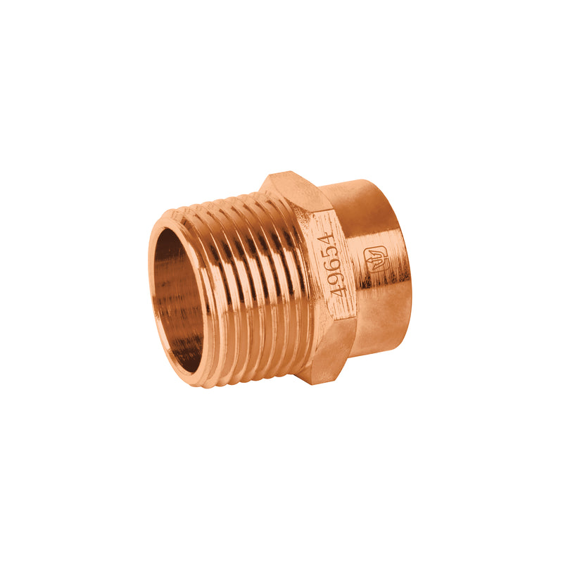 Conector de cobre, rosca exterior 3/4"