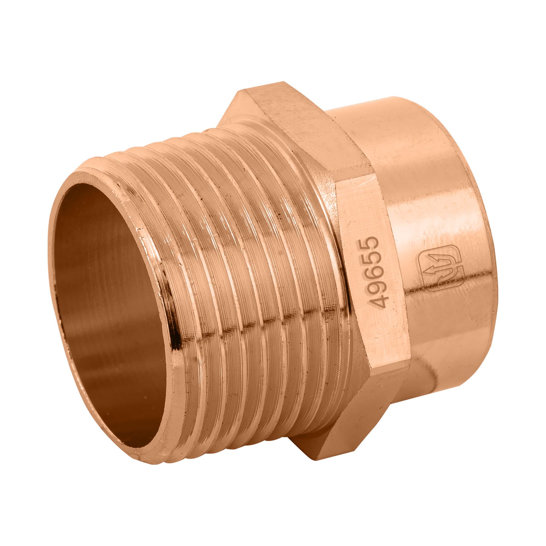 Conector de cobre, rosca exterior 1", Foset