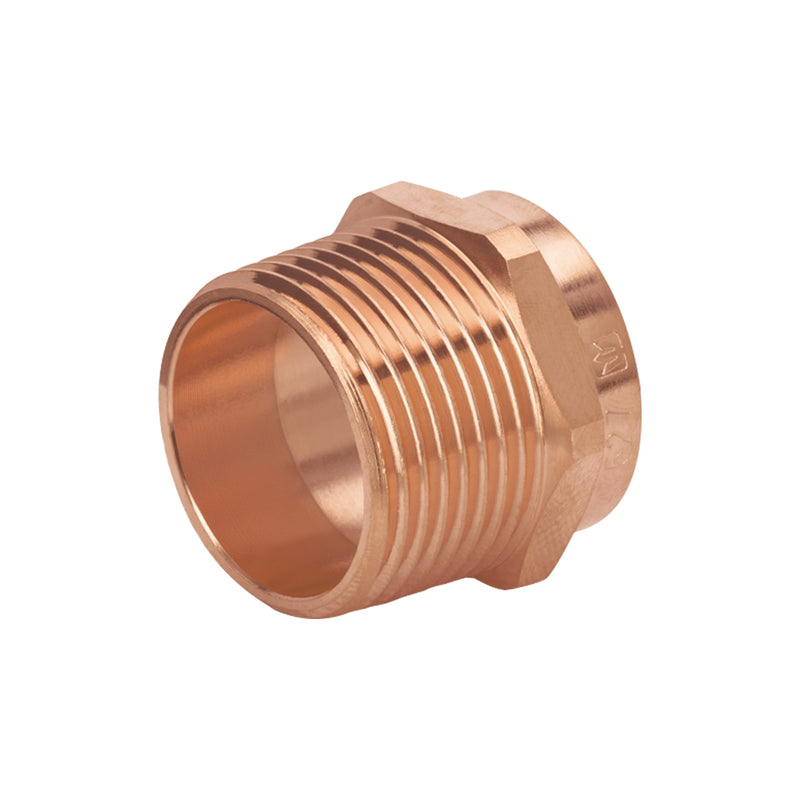 Conector de cobre, rosca exterior, 1', Basic