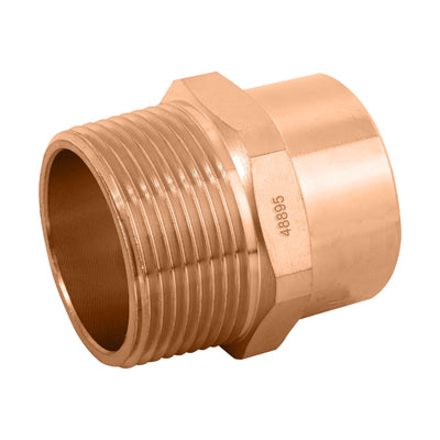 Conector de cobre, rosca exterior 1-1/4"