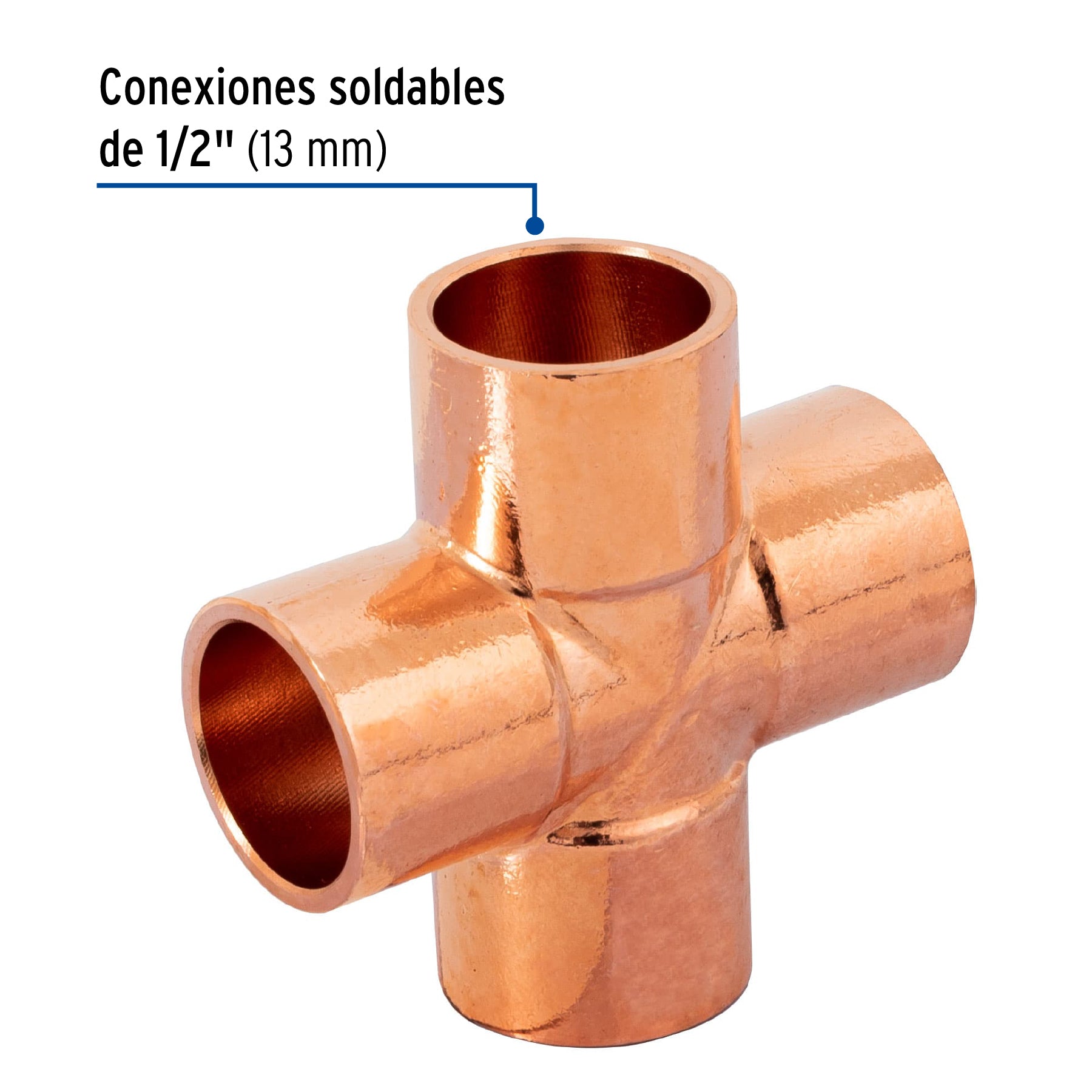 Cruz sencilla de cobre 1/2" , Foset