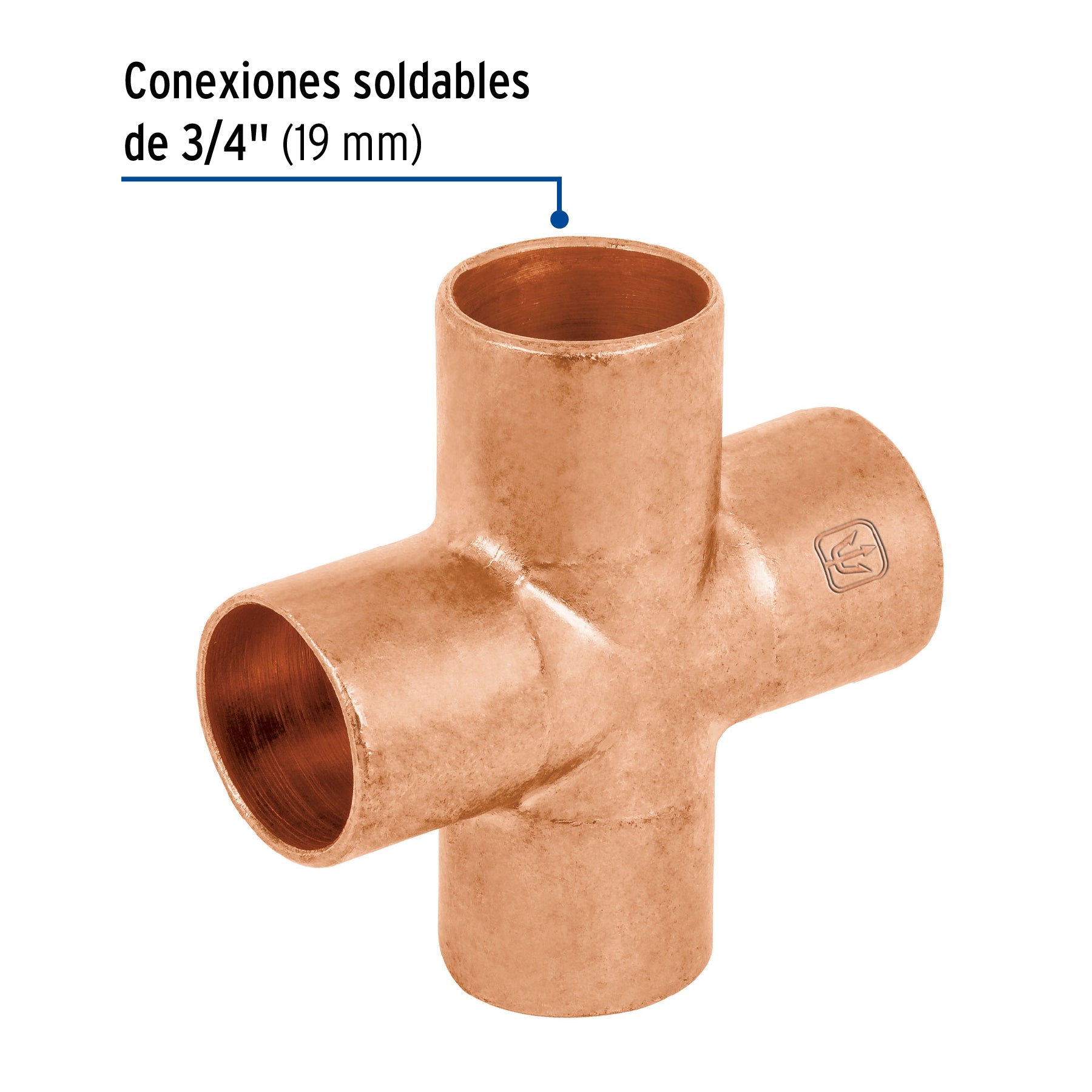 Cruz sencilla de cobre 3/4" ,Foset