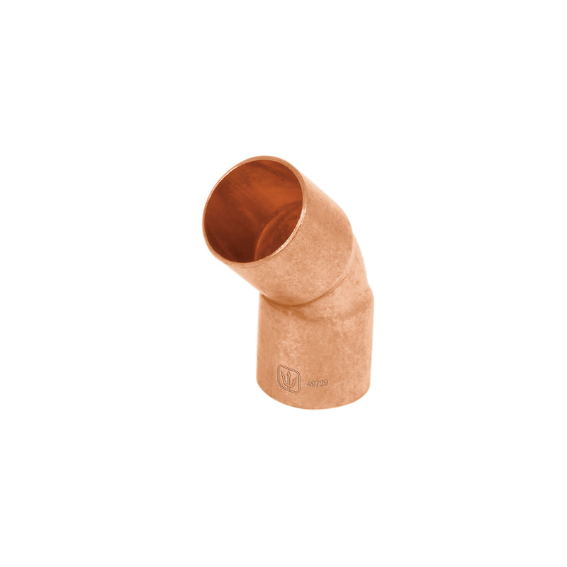 Codo 45° de cobre de 3/4"
