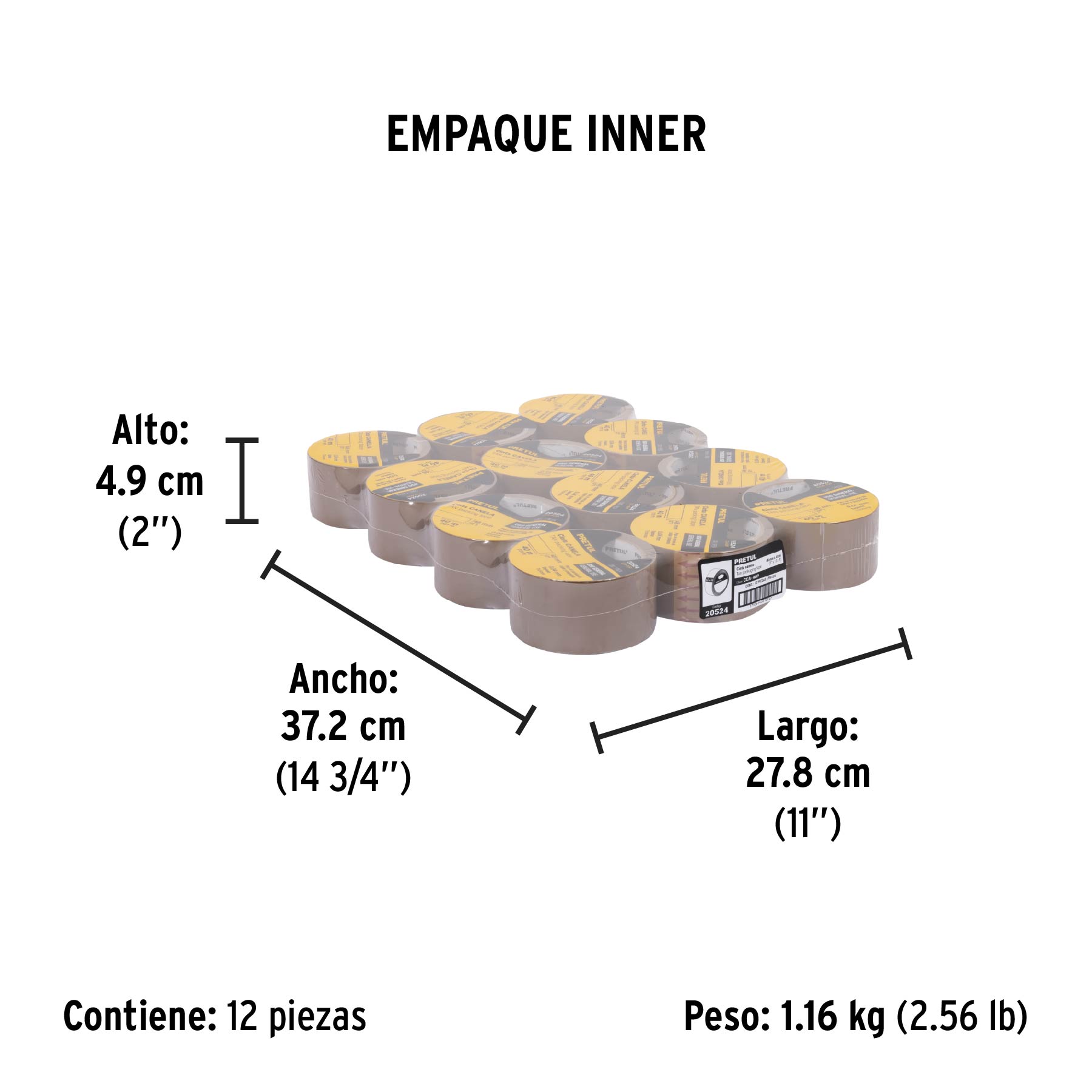 Cinta de empaque canela, 40 m, Pretul