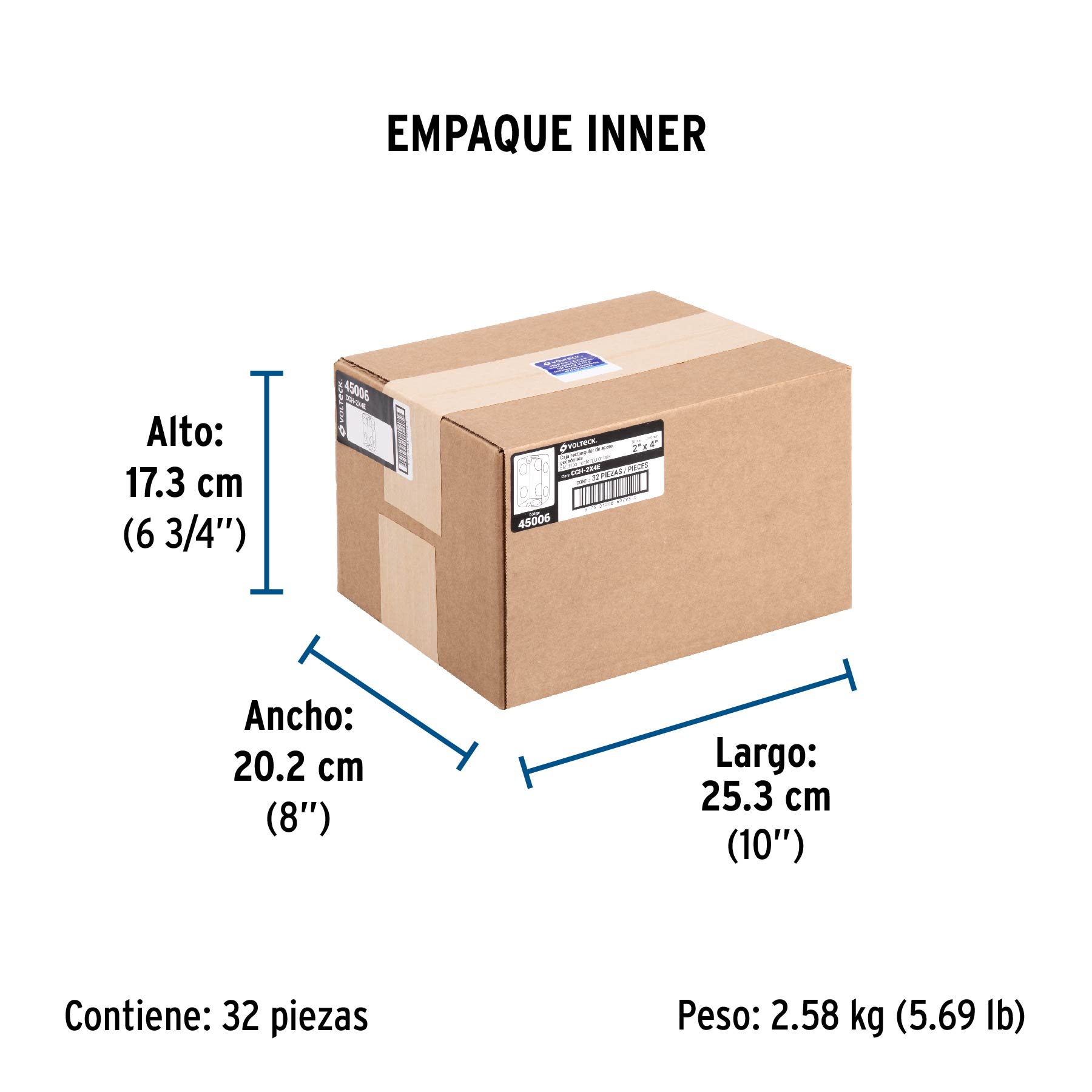 Caja tipo chalupa de acero 2x4", económica
