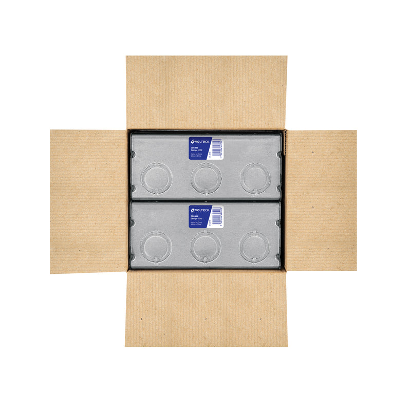 Caja tipo chalupa, 4x6", rectangular, reforzada, Volteck