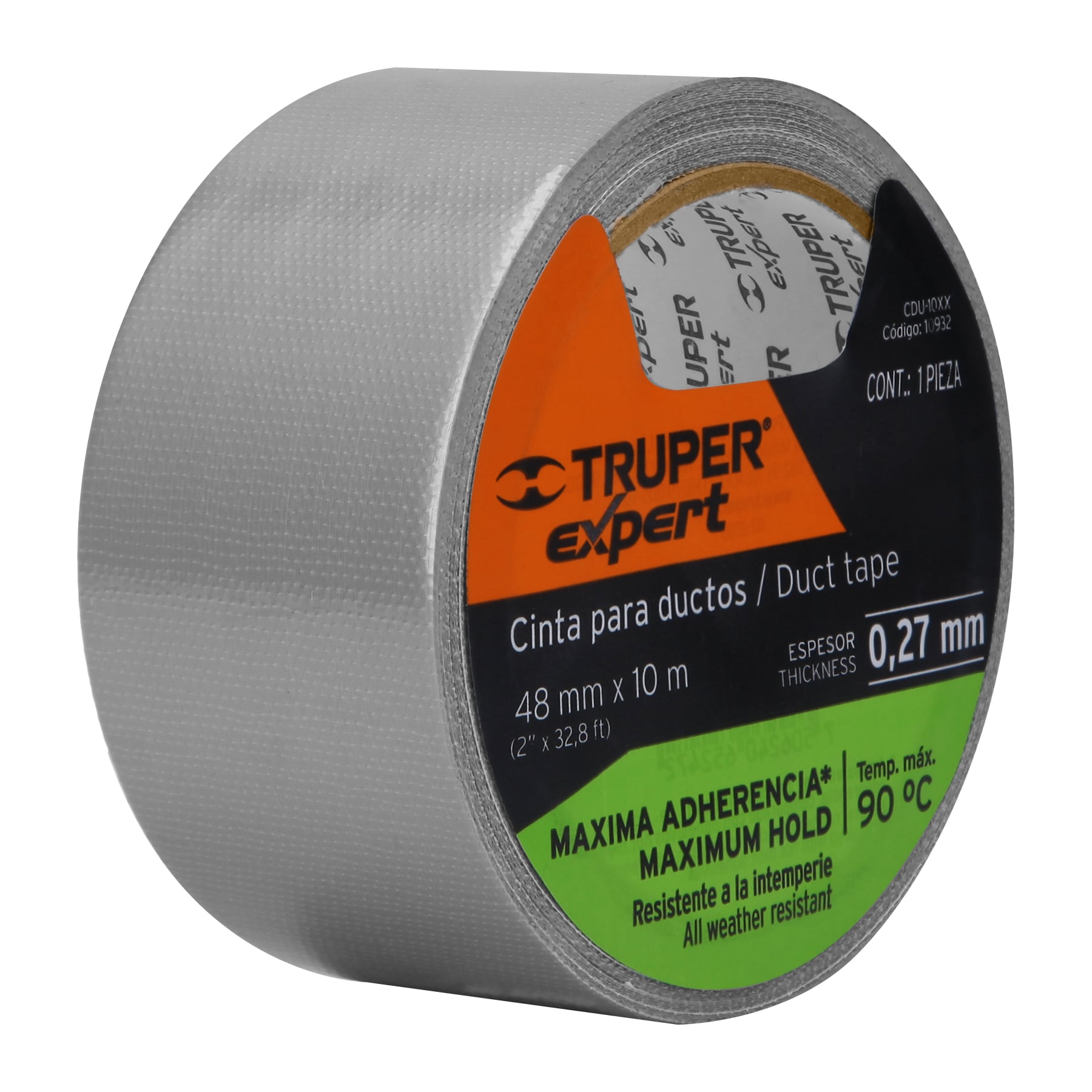 Cinta para ducto, 10 m, altas temperaturas, Truper Expert