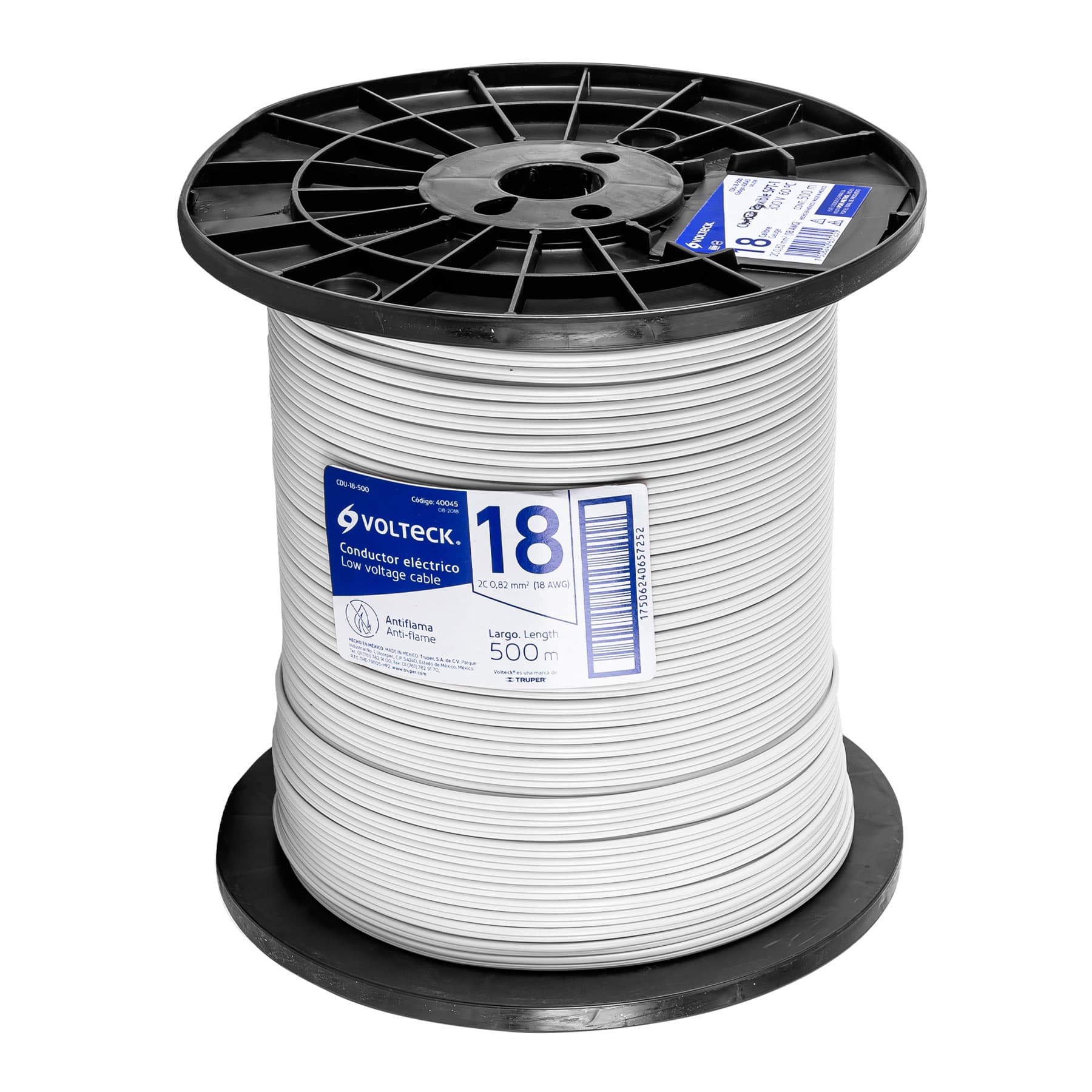 Cordón dúplex flexible SPT, 18 AWG, bobina 500 m