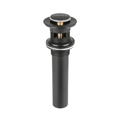 Contra p/lavabo, 1-1/4', con rebosadero, push, latón, negro