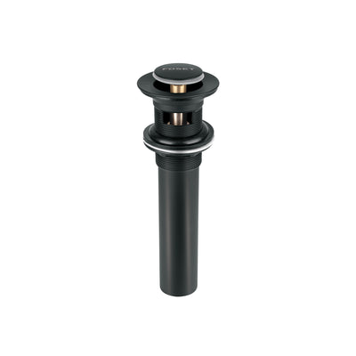 Contra p/lavabo, 1-1/4', con rebosadero, push, latón, negro