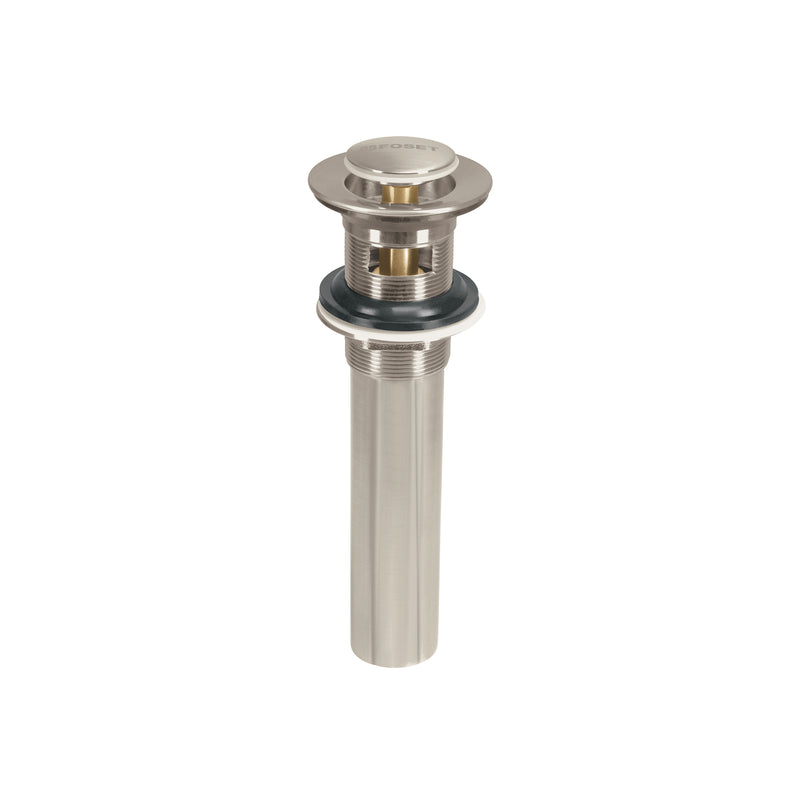 Contra p/lavabo con rebosadero, sistema push, satín, 1-1/4"
