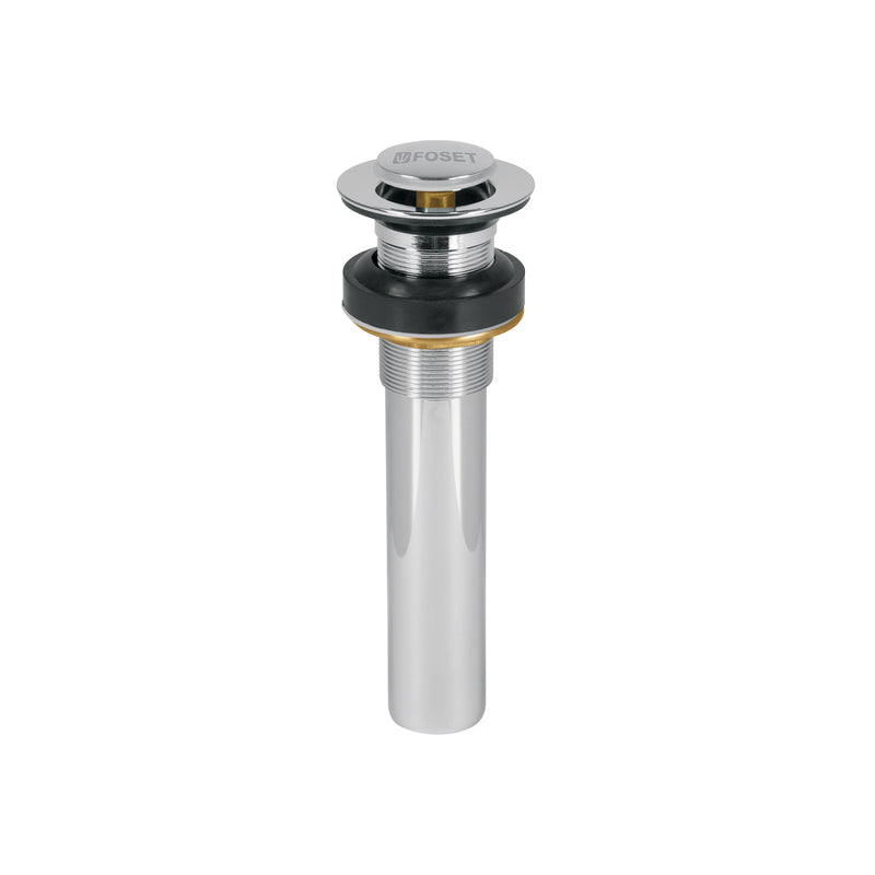 Contra p/lavabo sin rebosadero, sistema push, cromo, 1-1/4"