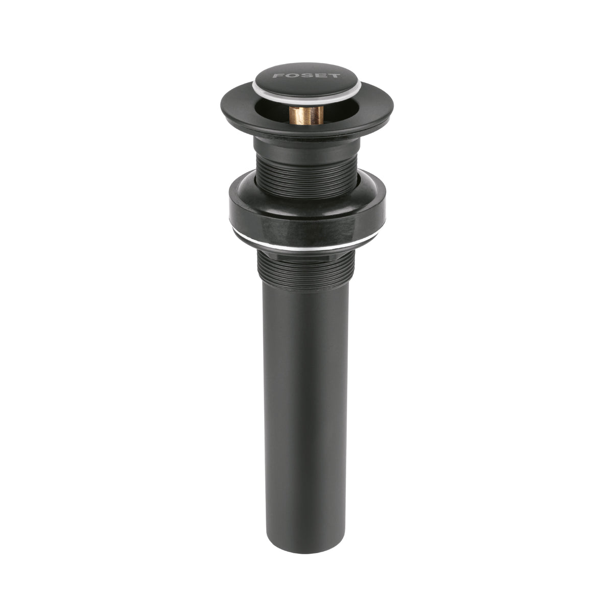 Contra p/lavabo, 1-1/4', sin rebosadero, push, latón, negro
