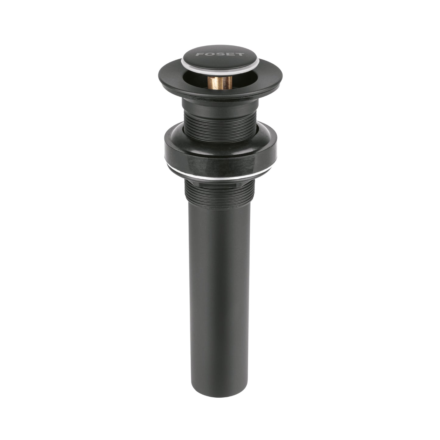 Contra p/lavabo, 1-1/4', sin rebosadero, push, latón, negro