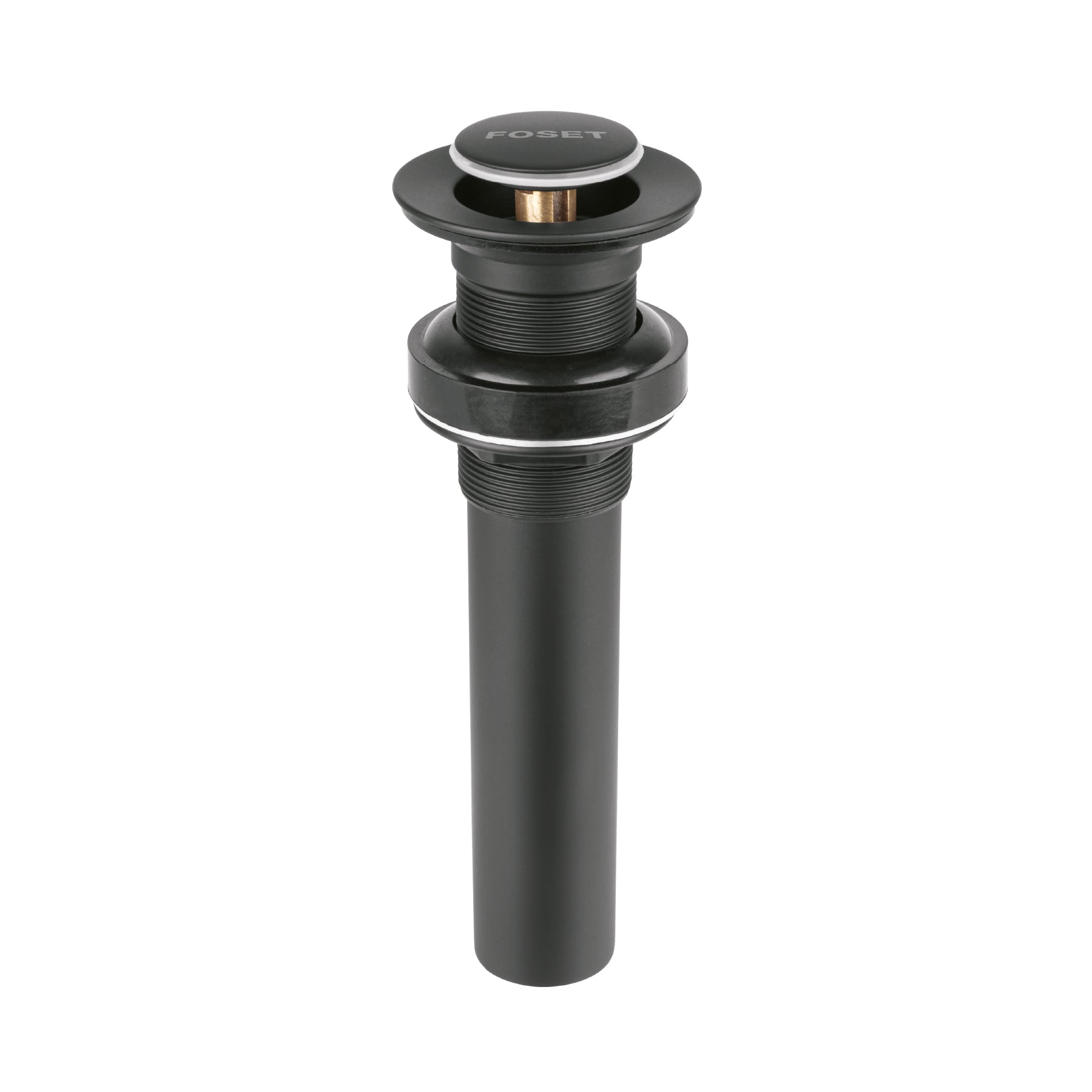 Contra p/lavabo, 1-1/4', sin rebosadero, push, latón, negro