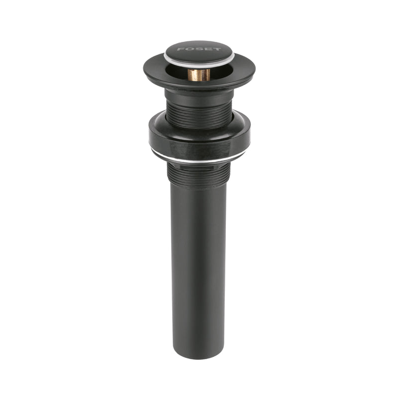 Contra p/lavabo, 1-1/4', sin rebosadero, push, latón, negro