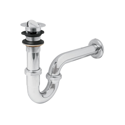 Céspol p/lavabo latón c/contra tipo moneda, cromo, 1-1/4"