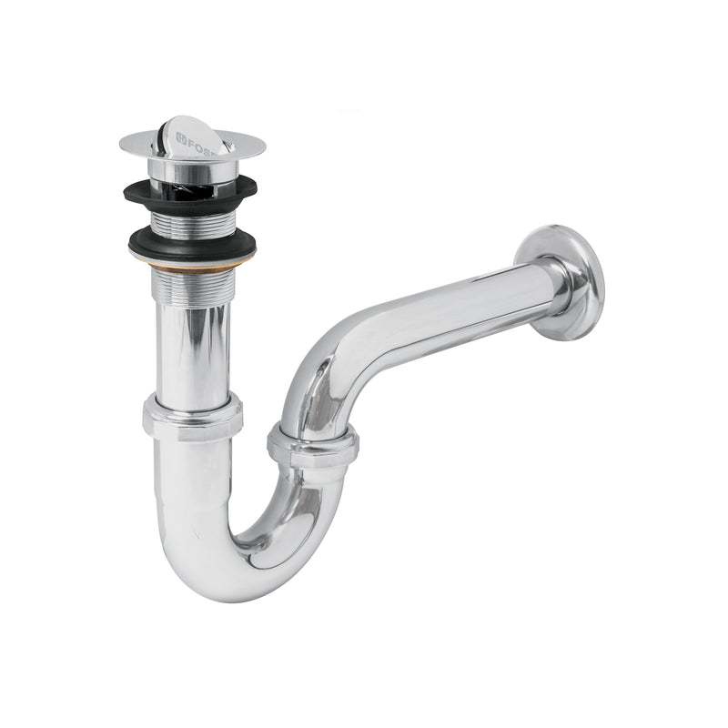 Céspol p/lavabo latón c/contra tipo moneda, cromo, 1-1/4"