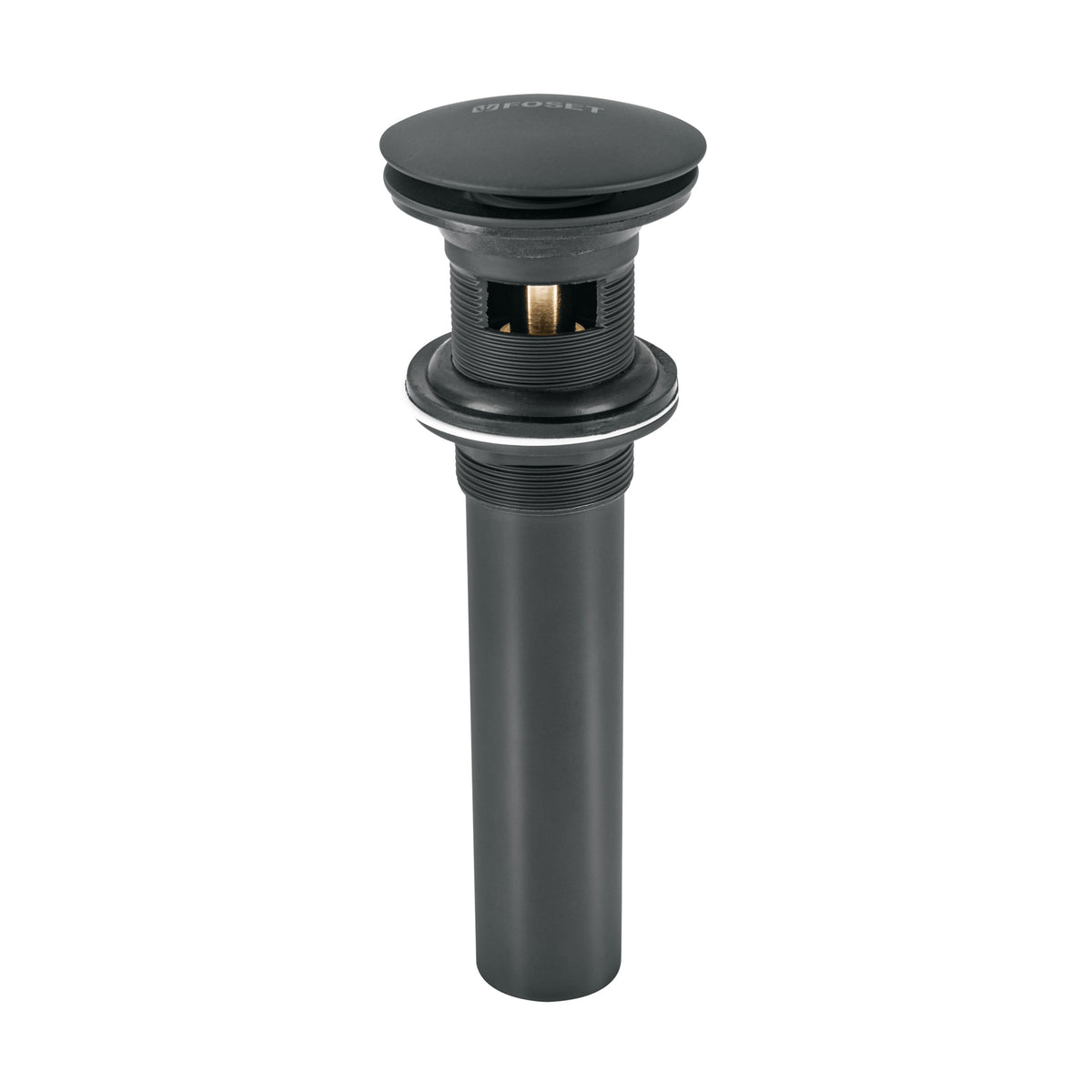 Contra p/lavabo, 1-1/4', con rebosadero, hongo, latón, negro