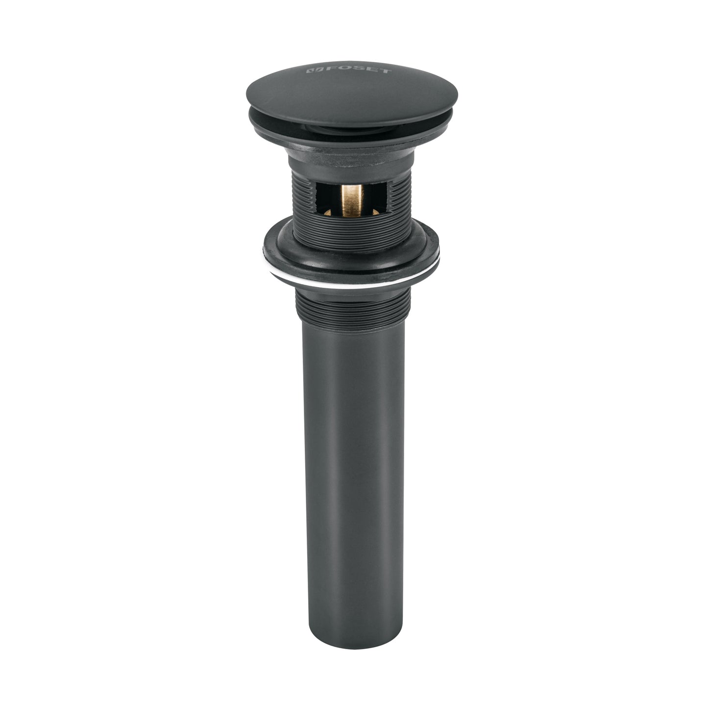 Contra p/lavabo, 1-1/4', con rebosadero, hongo, latón, negro