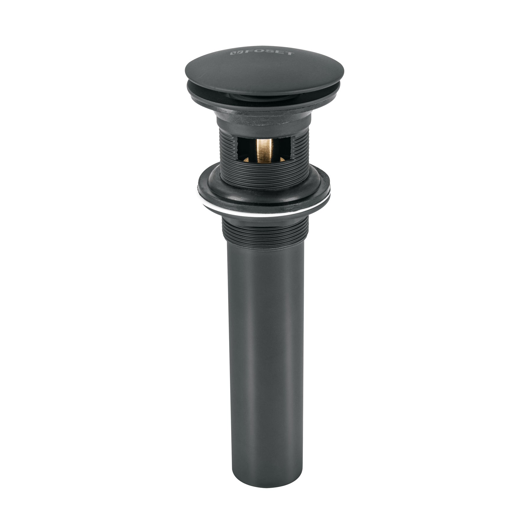 Contra p/lavabo, 1-1/4', con rebosadero, hongo, latón, negro