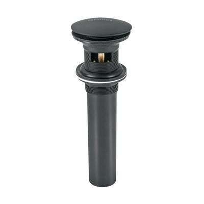 Contra p/lavabo, 1-1/4', con rebosadero, hongo, latón, negro