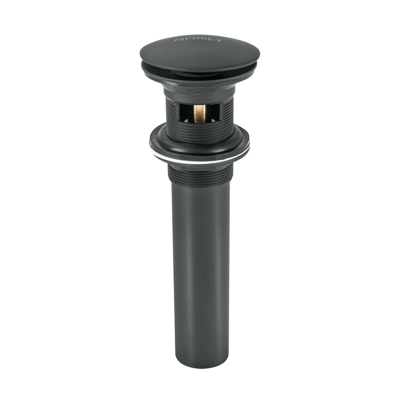 Contra p/lavabo, 1-1/4', con rebosadero, hongo, latón, negro