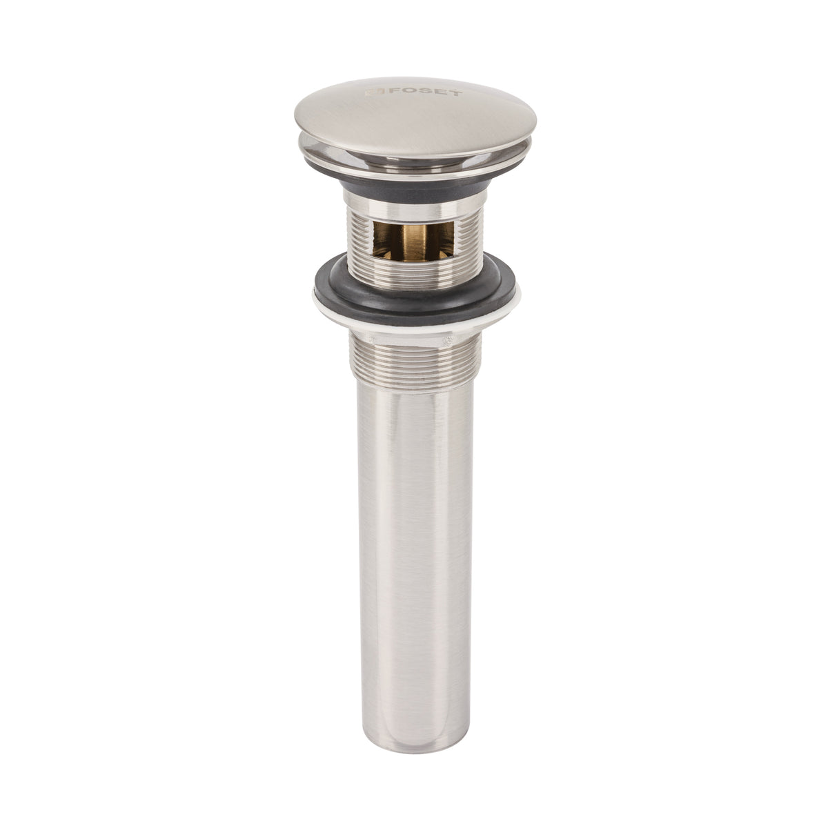 Contra p/lavabo, 1-1/4', con rebosadero, hongo, latón, satín