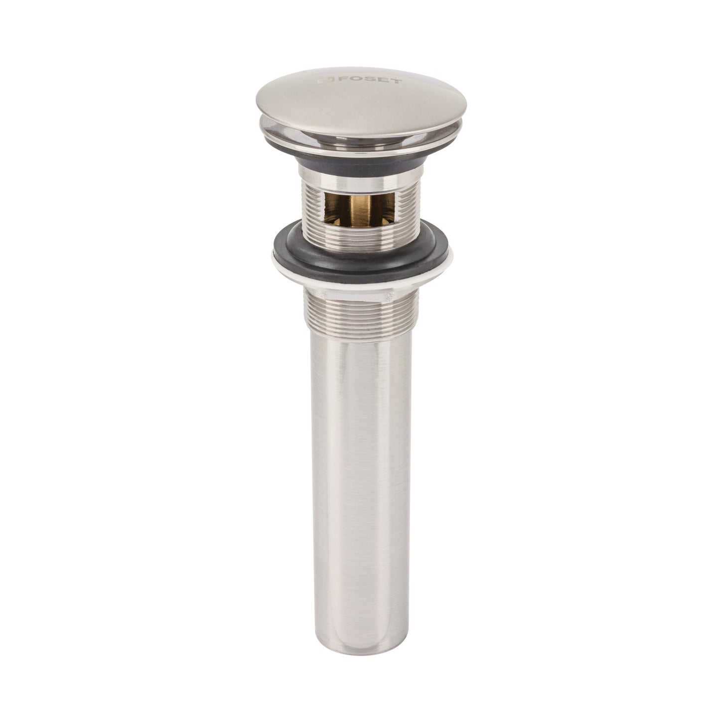 Contra p/lavabo, 1-1/4', con rebosadero, hongo, latón, satín