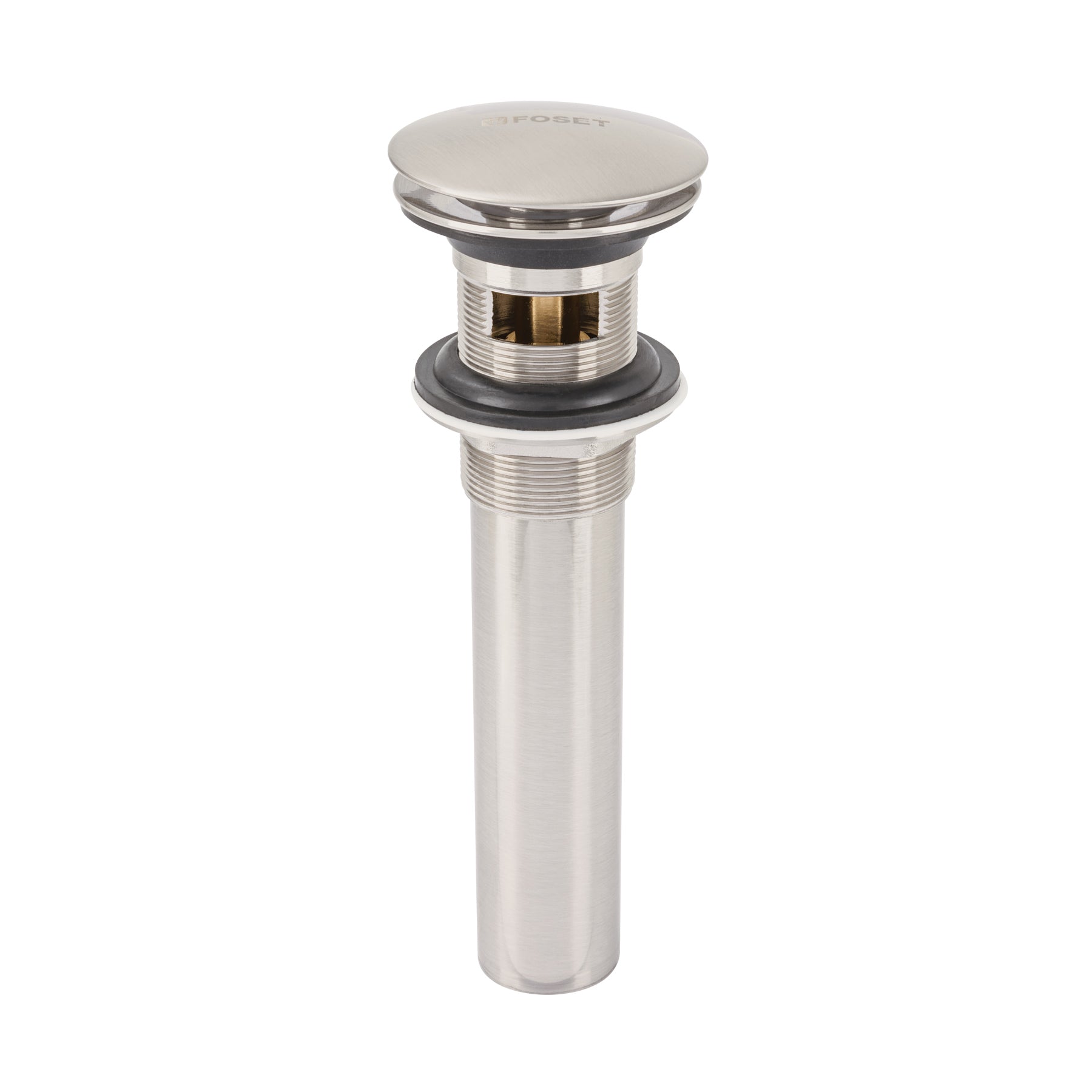 Contra p/lavabo, 1-1/4', con rebosadero, hongo, latón, satín