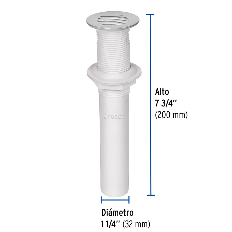 Contra para lavabo c/rebosadero, polipropileno, 1-1/4"