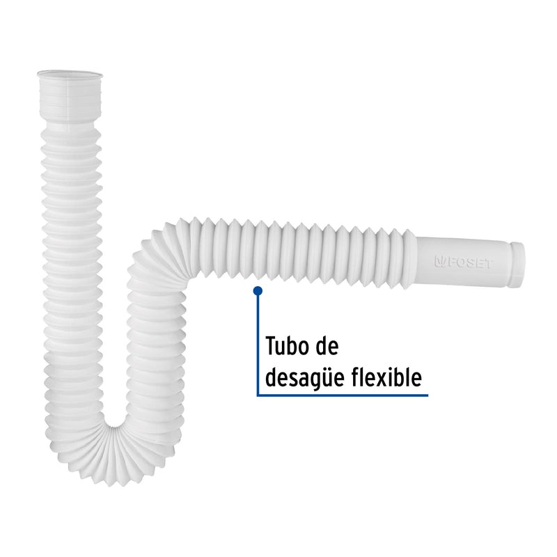 Céspol flexible p/lavabo y fregadero, polipropileno, blanco