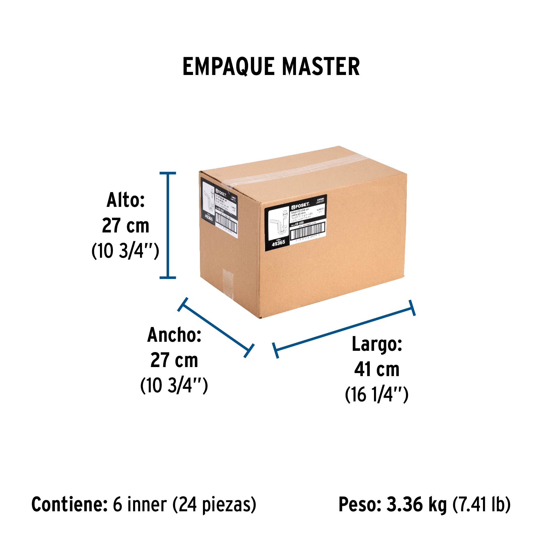Céspol flexible p/lavabo con contra, polipropileno, 1-1/4"